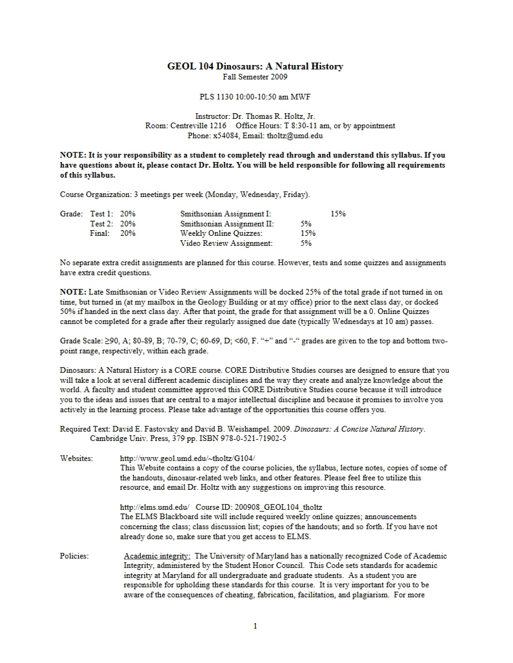 Class Syllabus