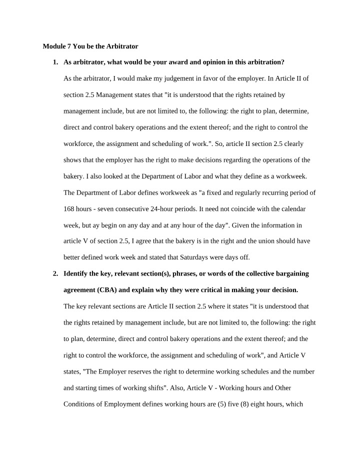 Module 7 Arbitration
