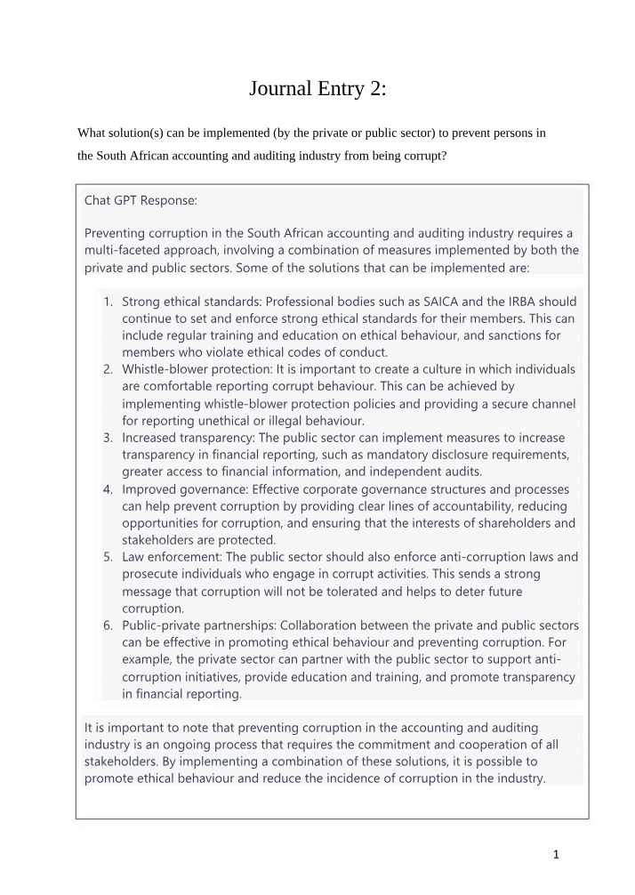 Effective Solutions for Preventing Corruption in South Africa