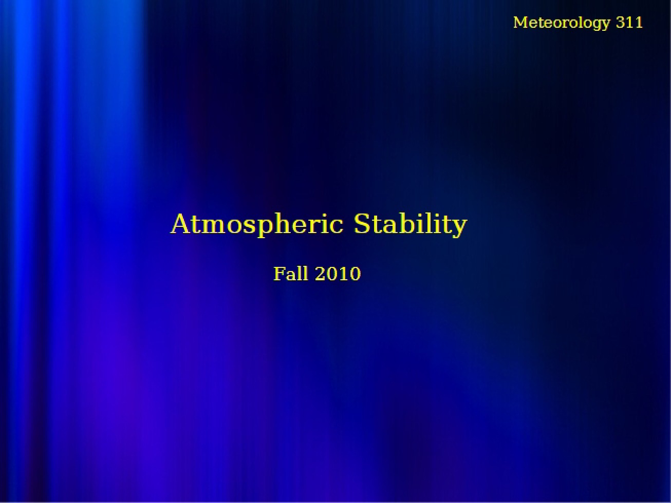 Atmospheric Stability from 2010