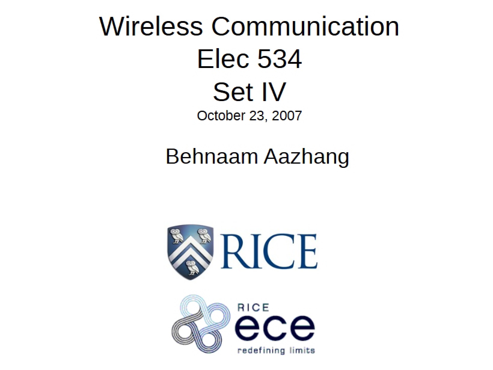 Communication via Wireless Systems