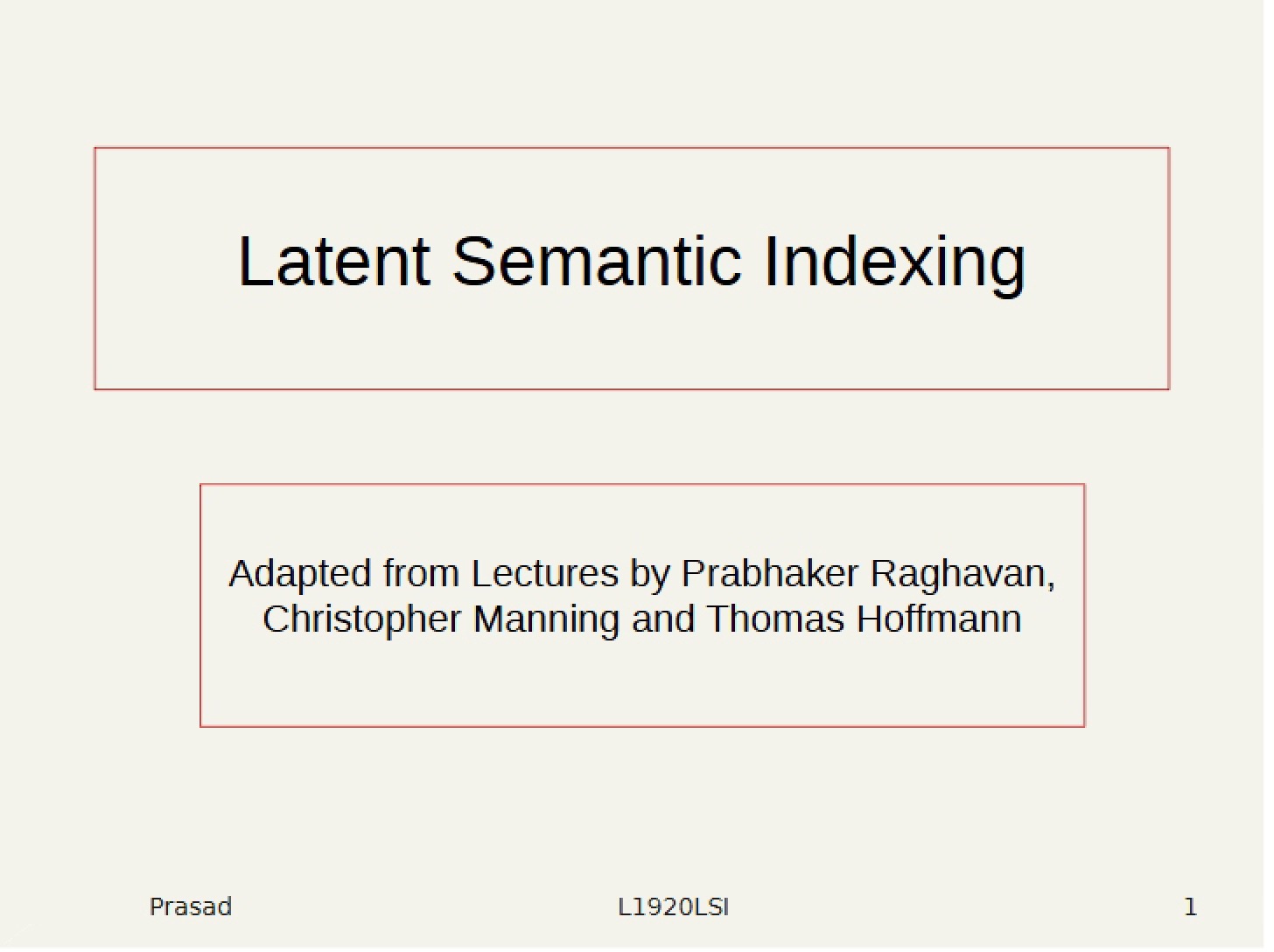 LSI (Latent Semantic Indexing)