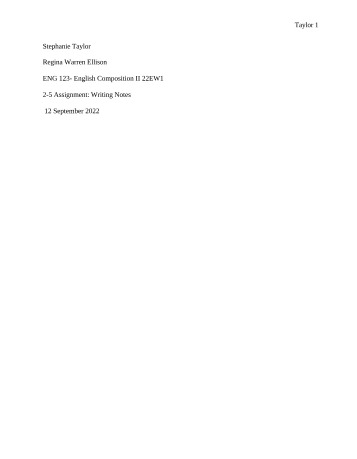 ENC1102 - Writing Notes