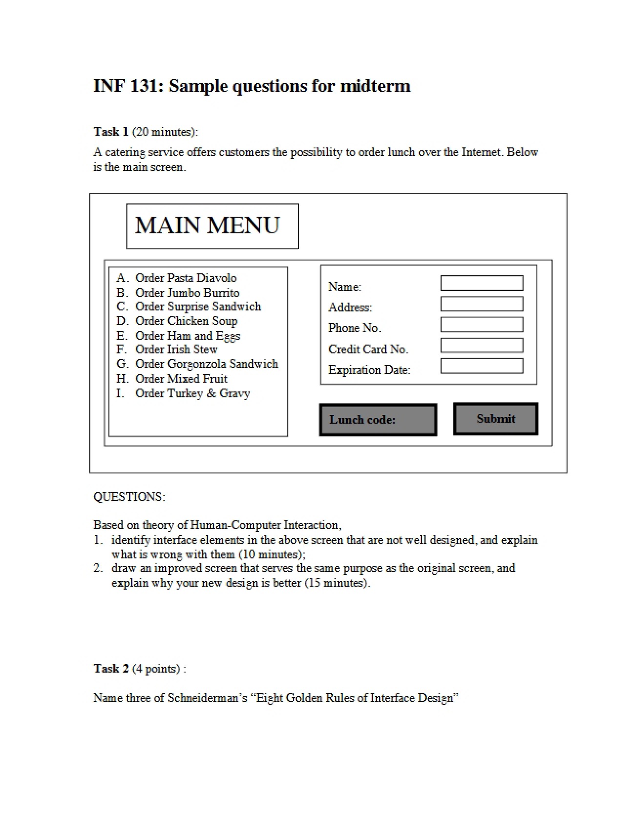 Questions for Midterm Practice