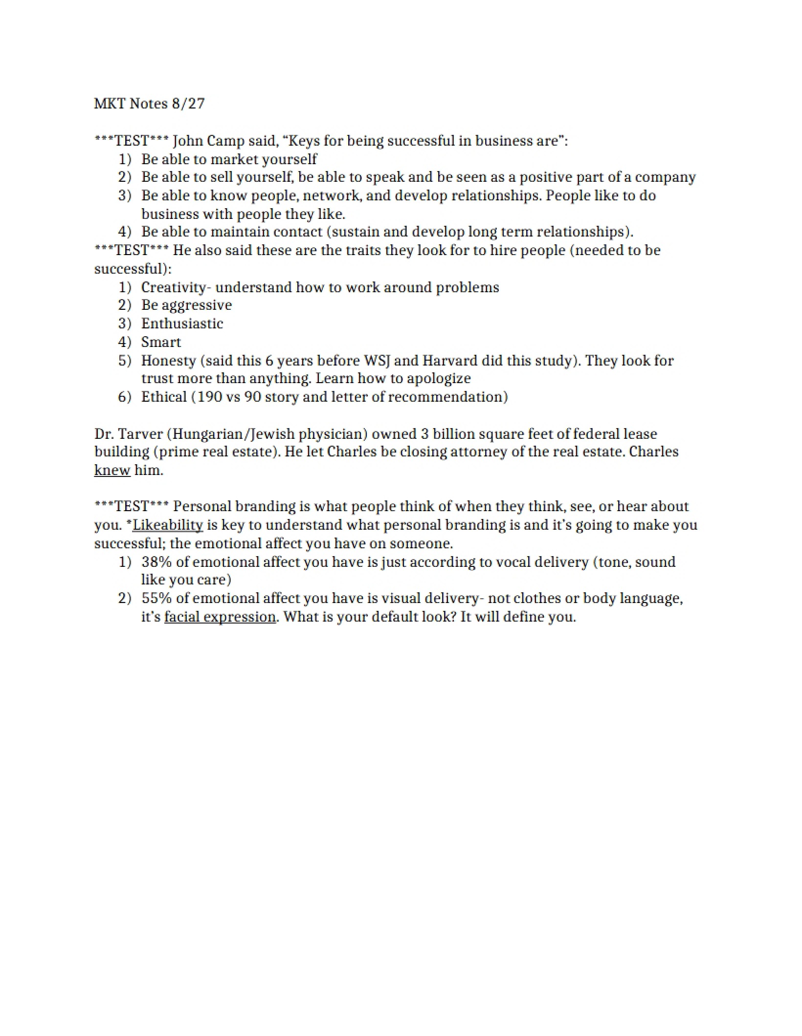Principles of Marketing Notes