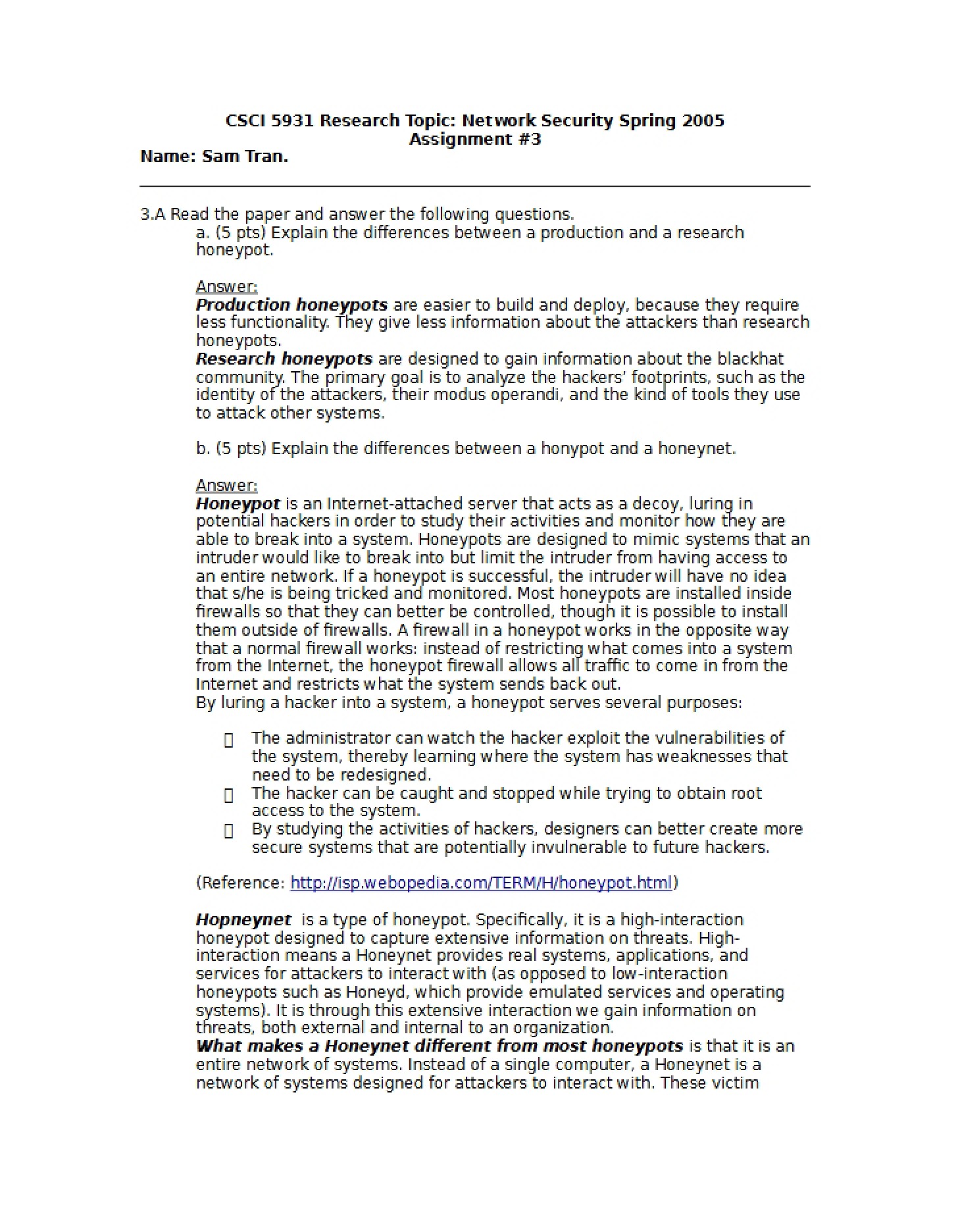 Assignment Three
