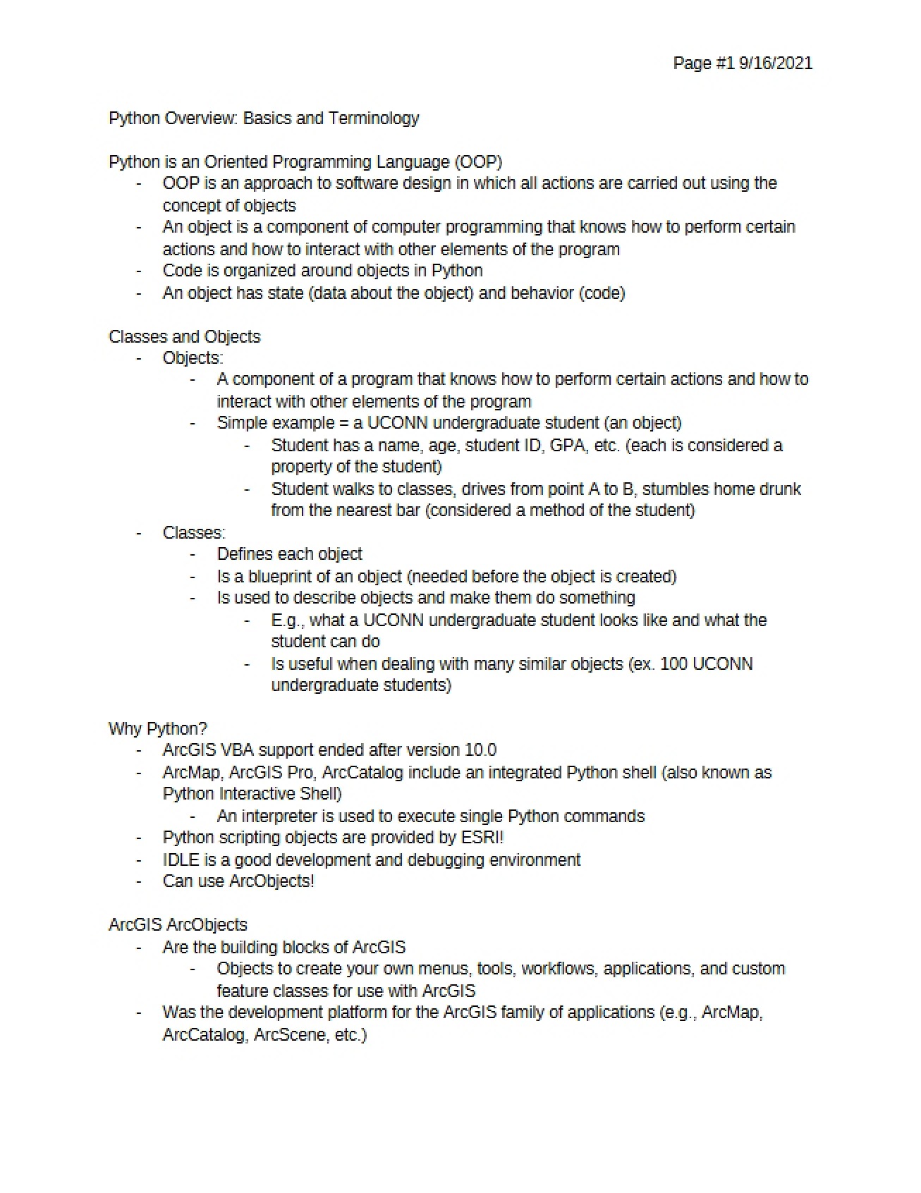 Overview of Python Basics and Terminology