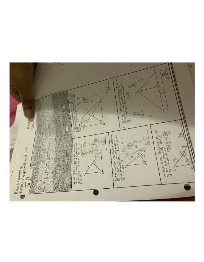 Honors Geometry - Chapters 5-8 Review