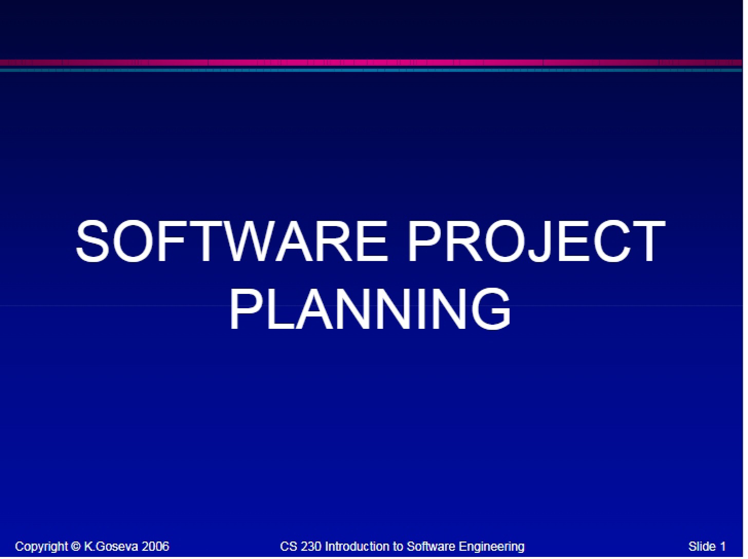 Planning Software Projects
