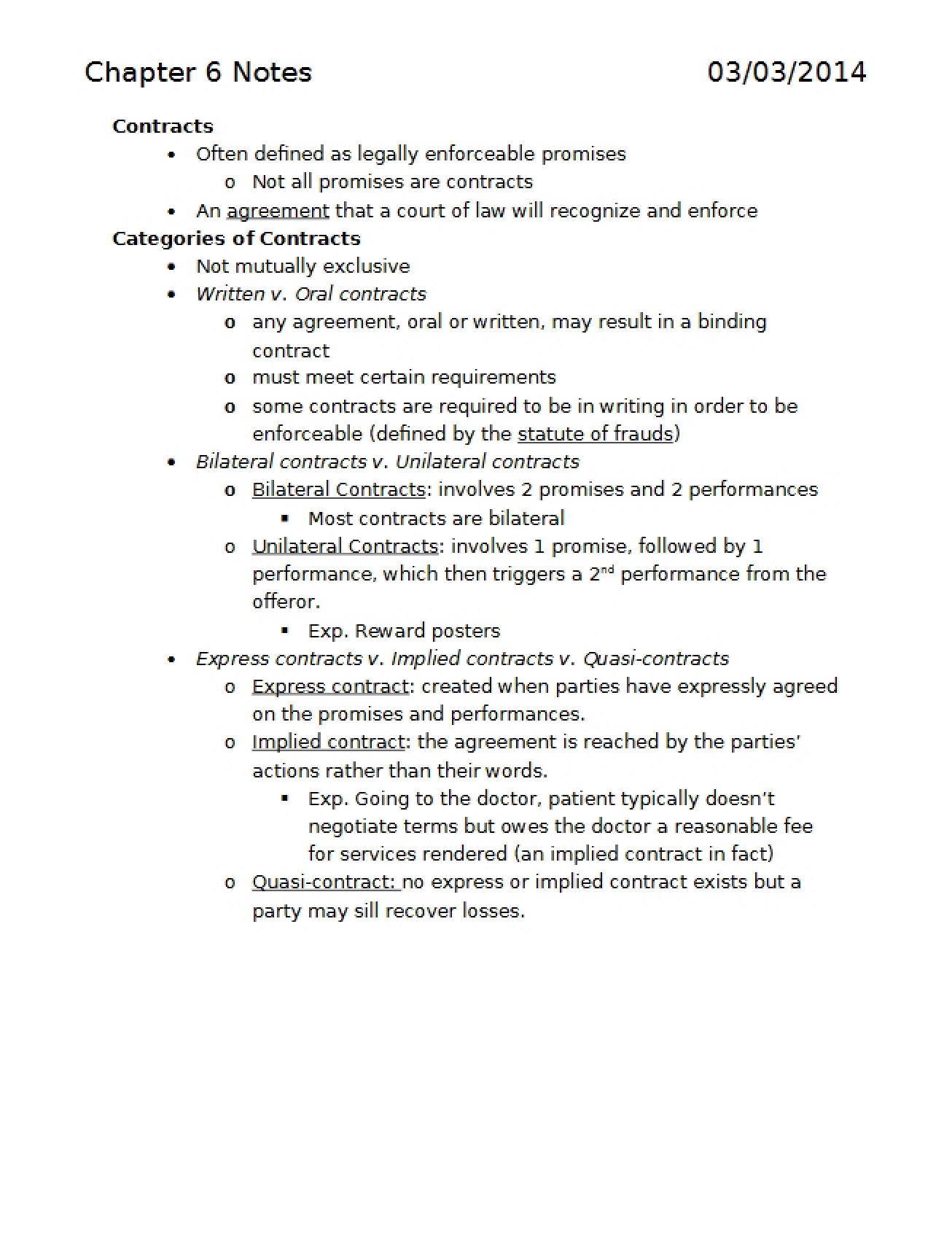 Notes for Chapter Six