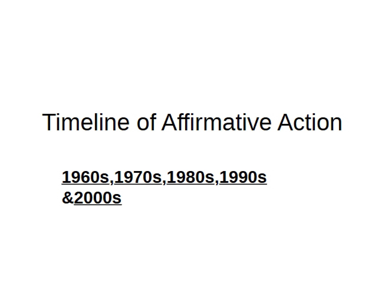 Affirmative Action Chronology