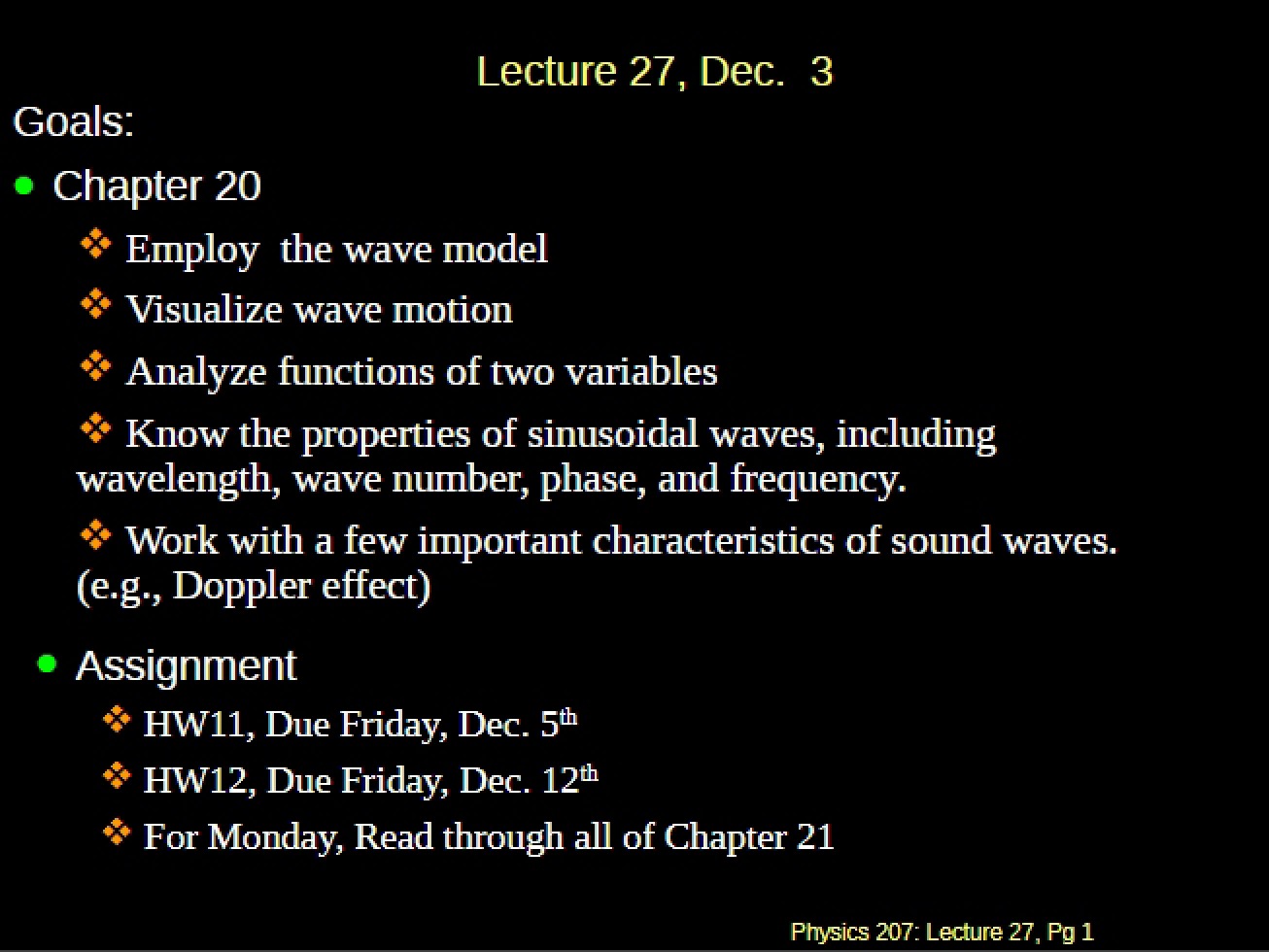 Chapter 20 - Lecture 27
