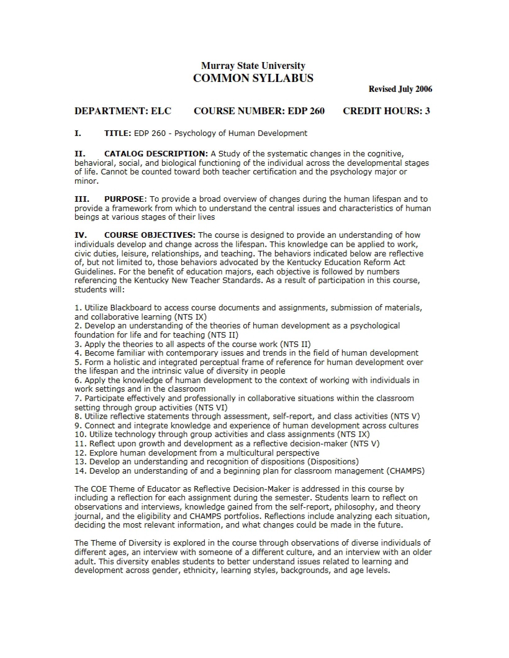 Syllabus - 5 Pages