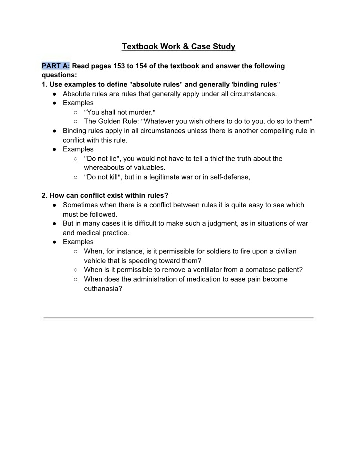 Absolute and Binding Rules - Conflicts and Examples