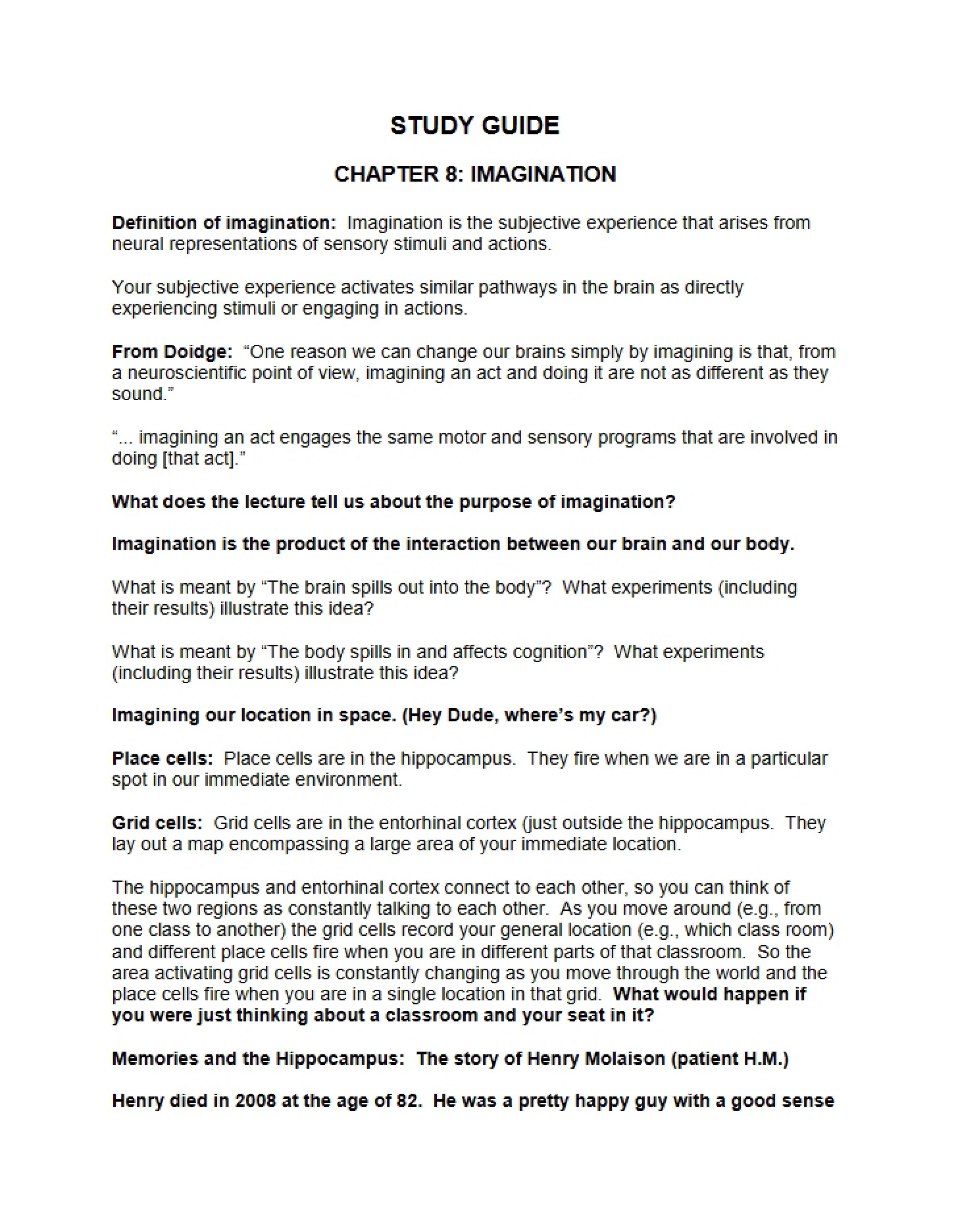 Study Guide Chapter 08
