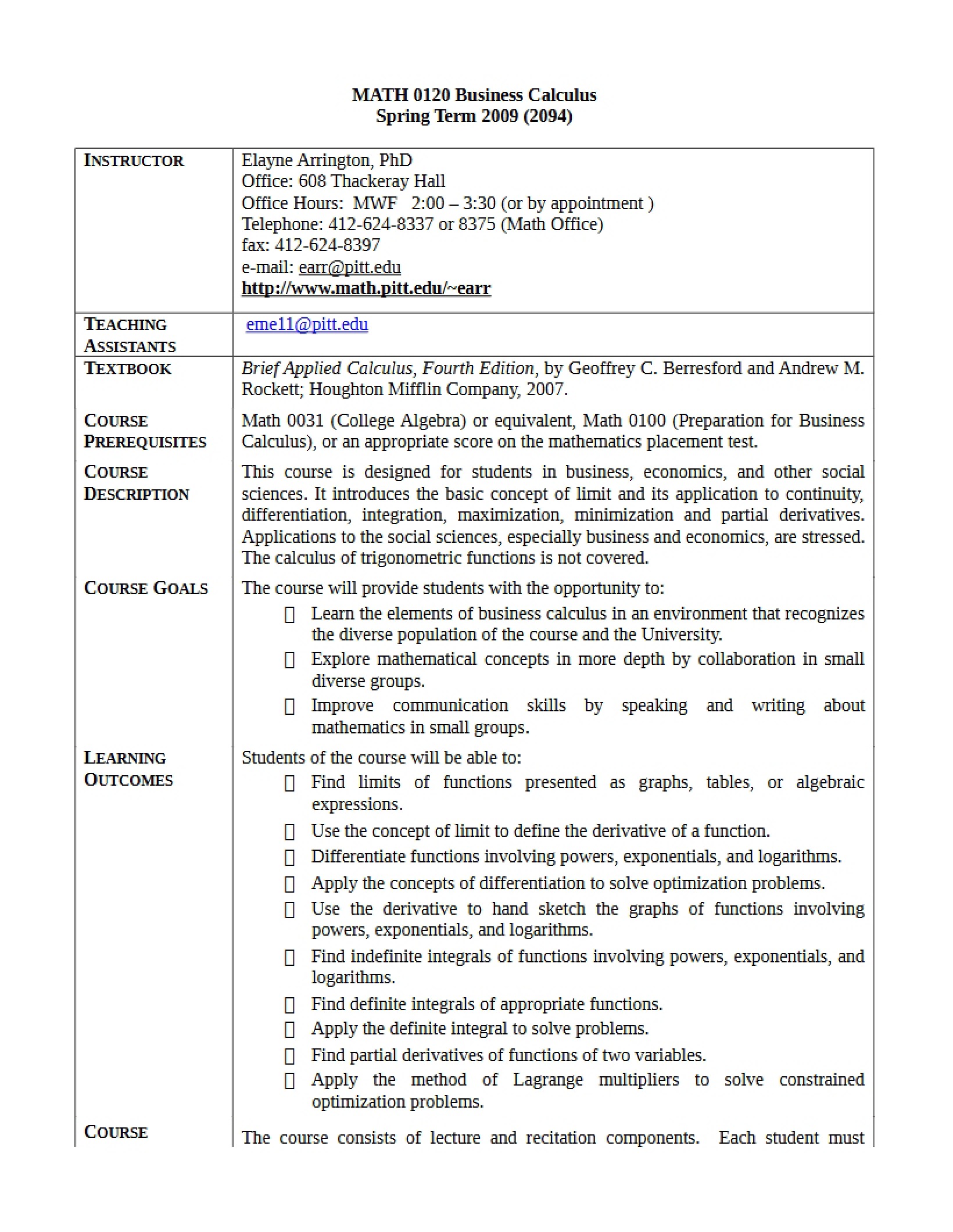 Course Outline