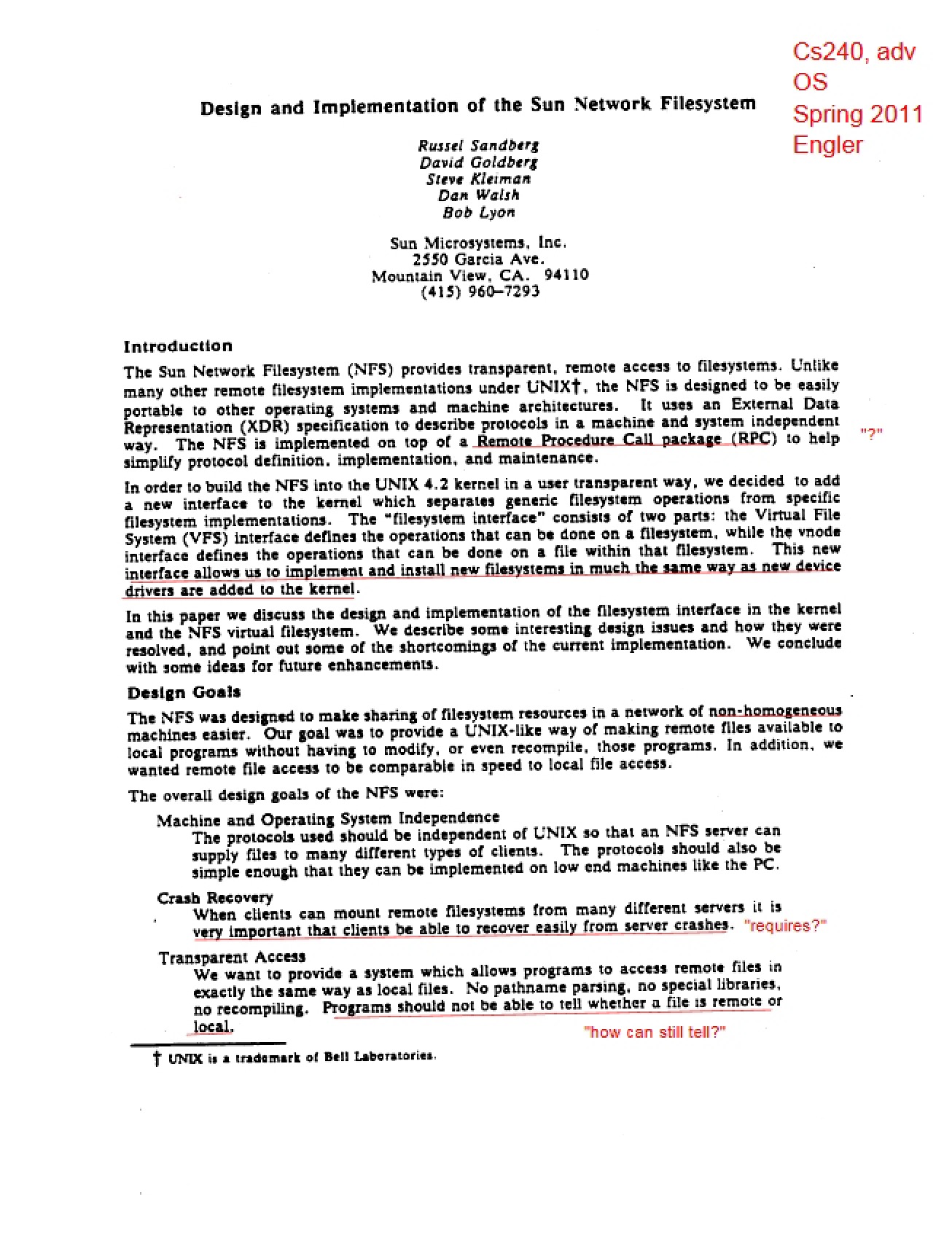 Advanced Topics in Operating Systems Study Notes (Set 11)