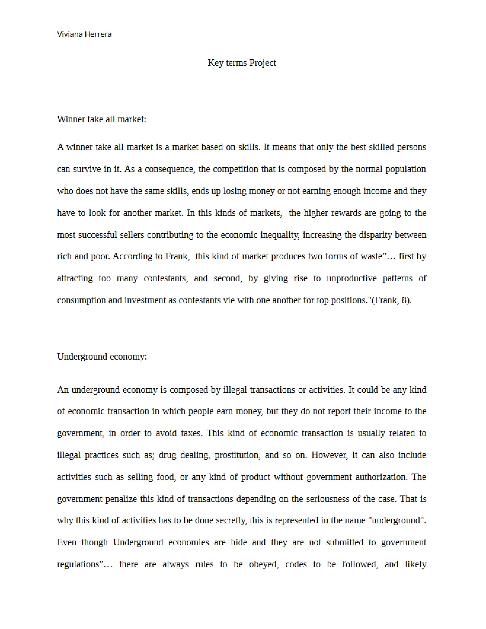 Project Write-Up Part 3 Key Terms