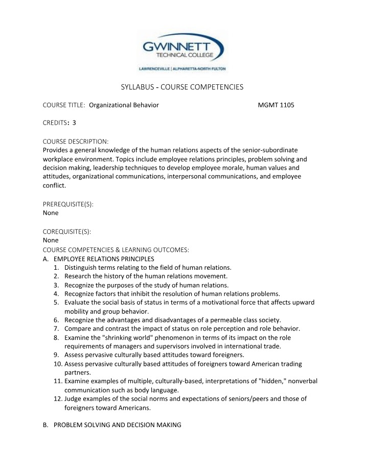 MGMT1105 General Competencies