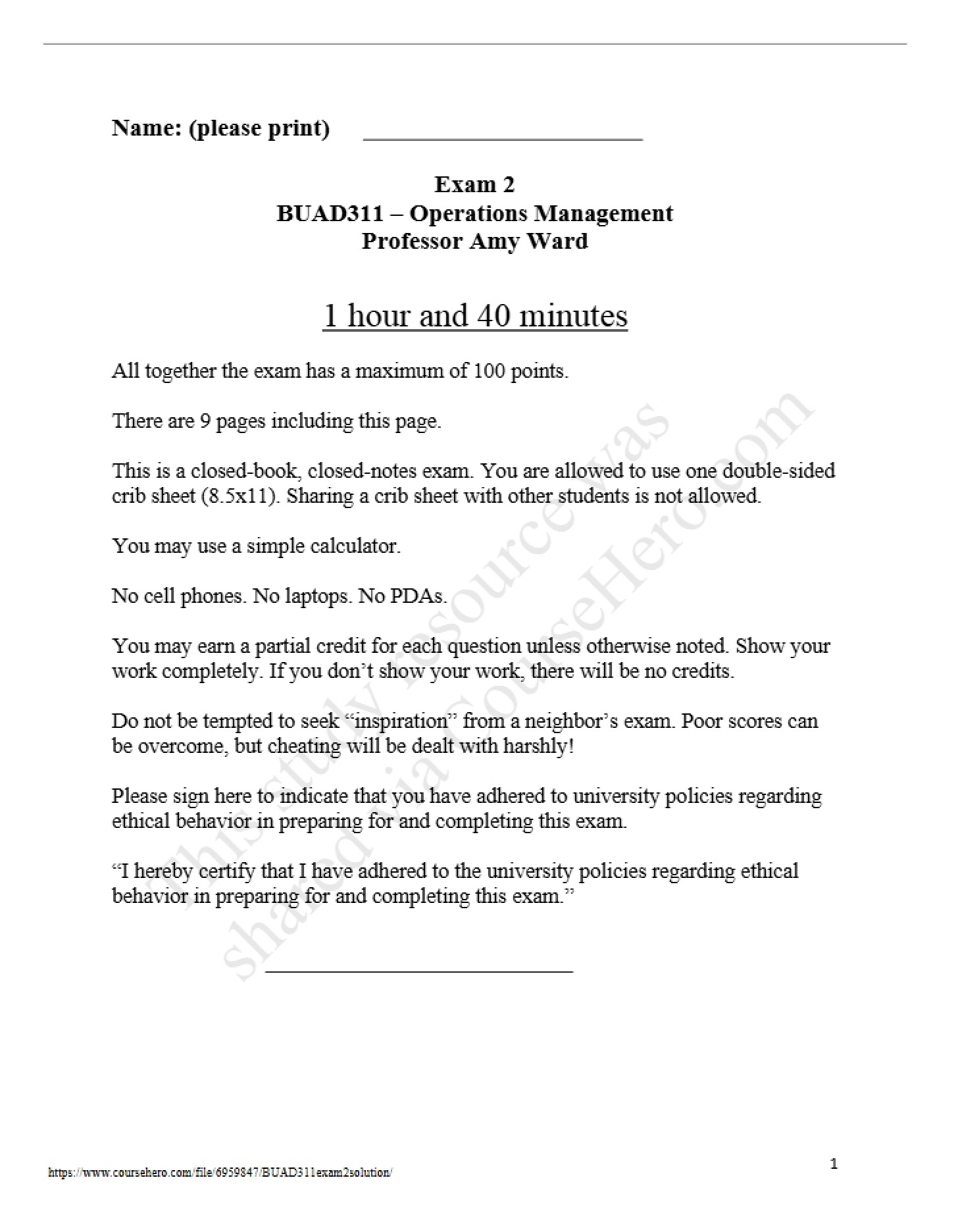 Second Examination