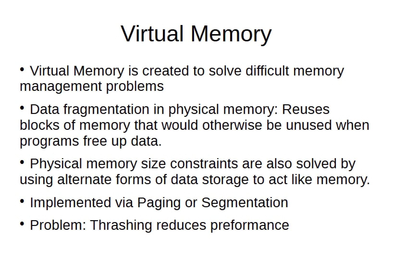 Principles of Virtual Memory