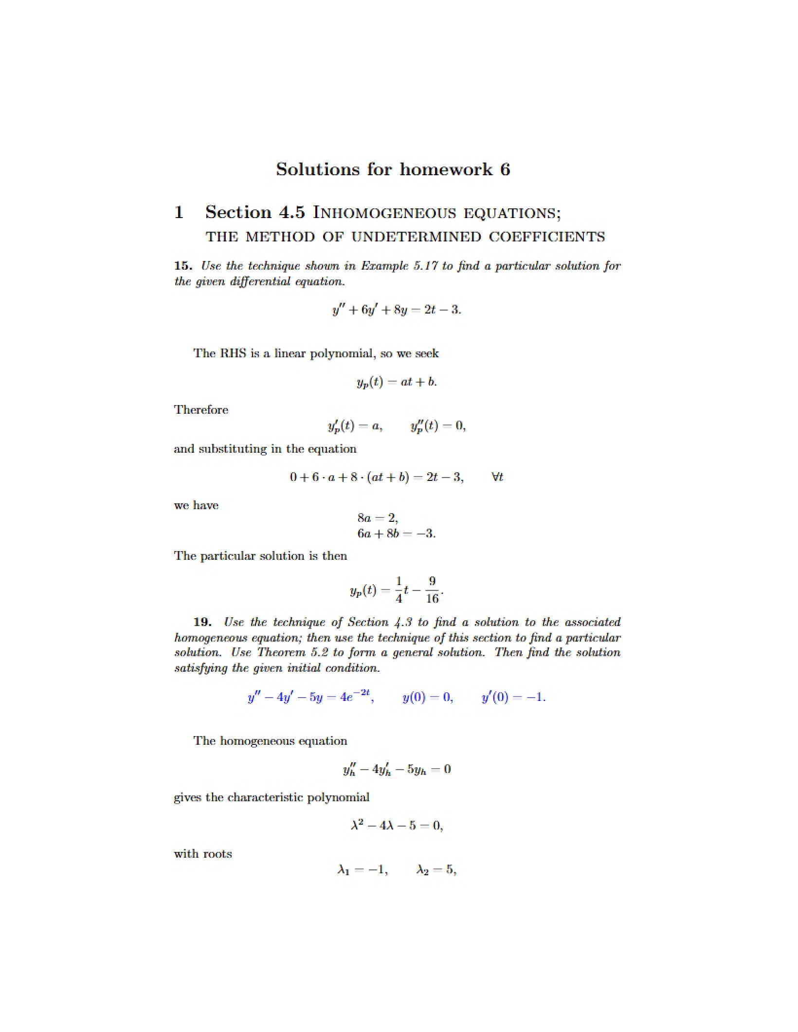 Homework 6 Solutions