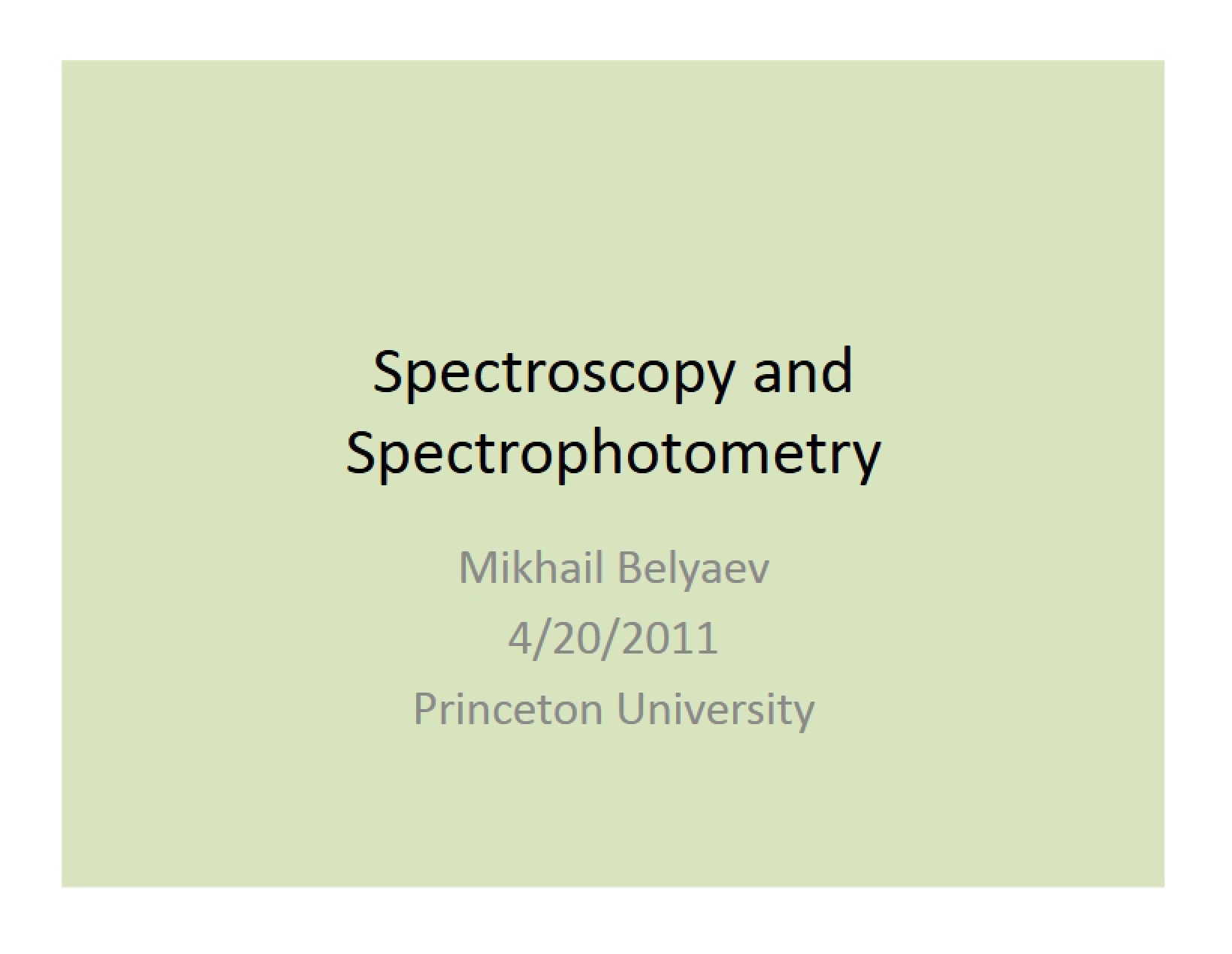 Spectrophotometry and Spectroscopy Analysis