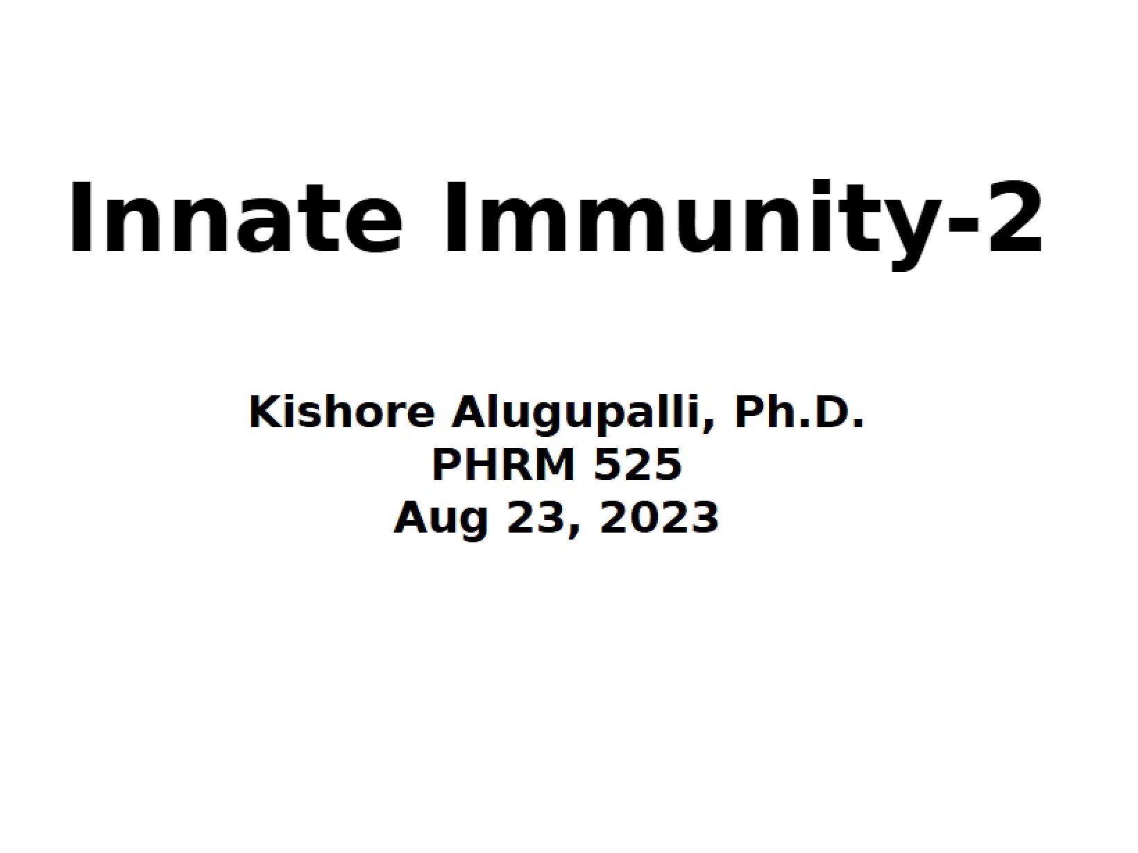 Immunity Innate System