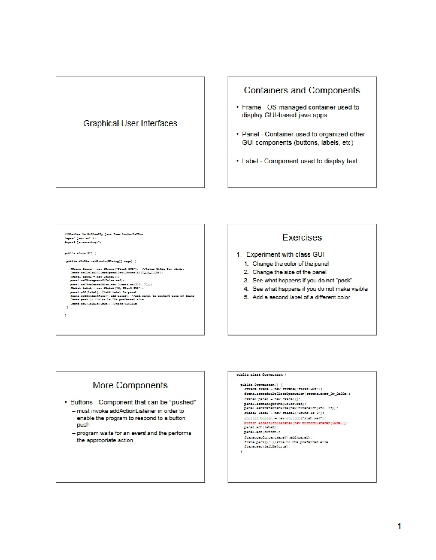 User Interfaces (Graphical)