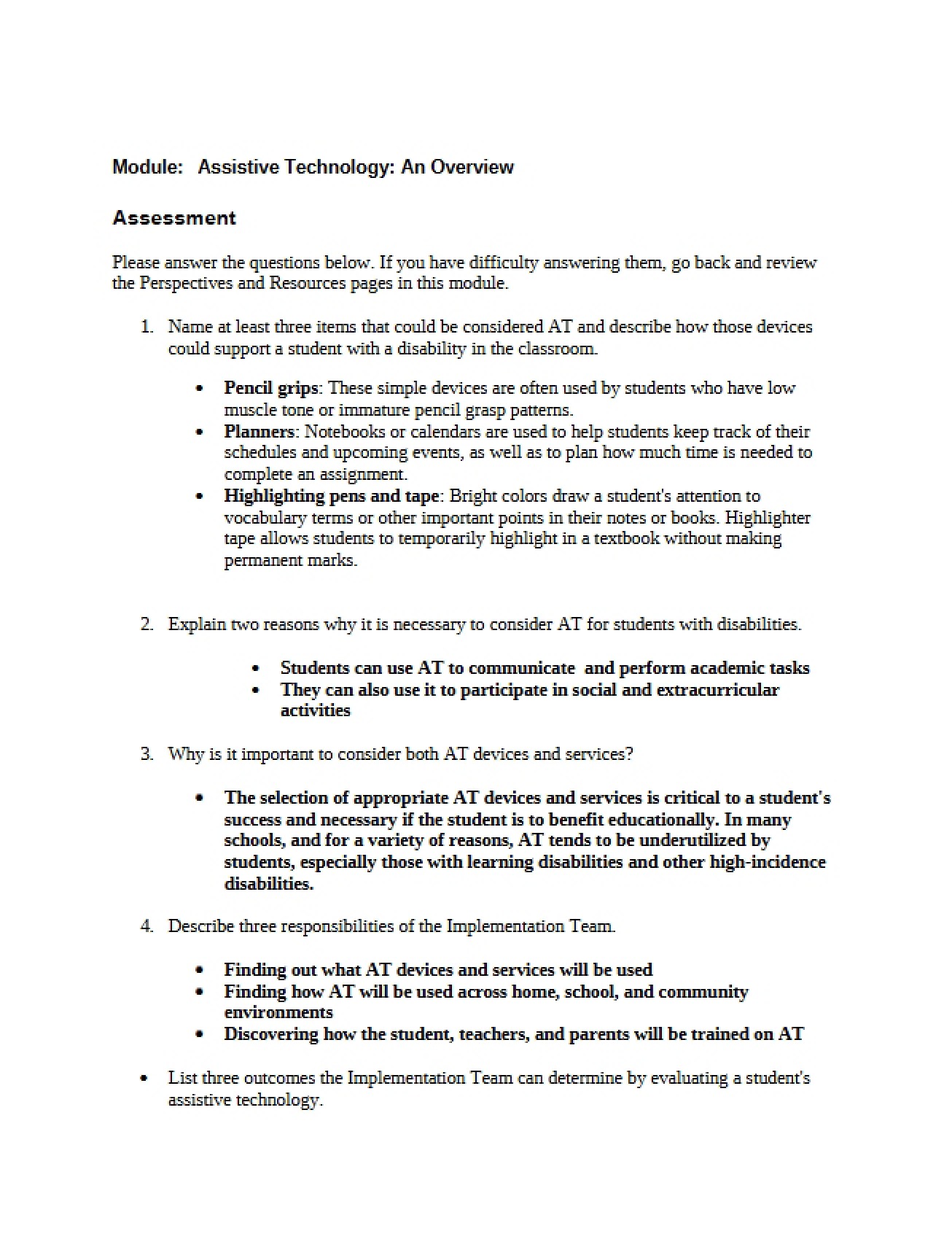 Technology for Assistance