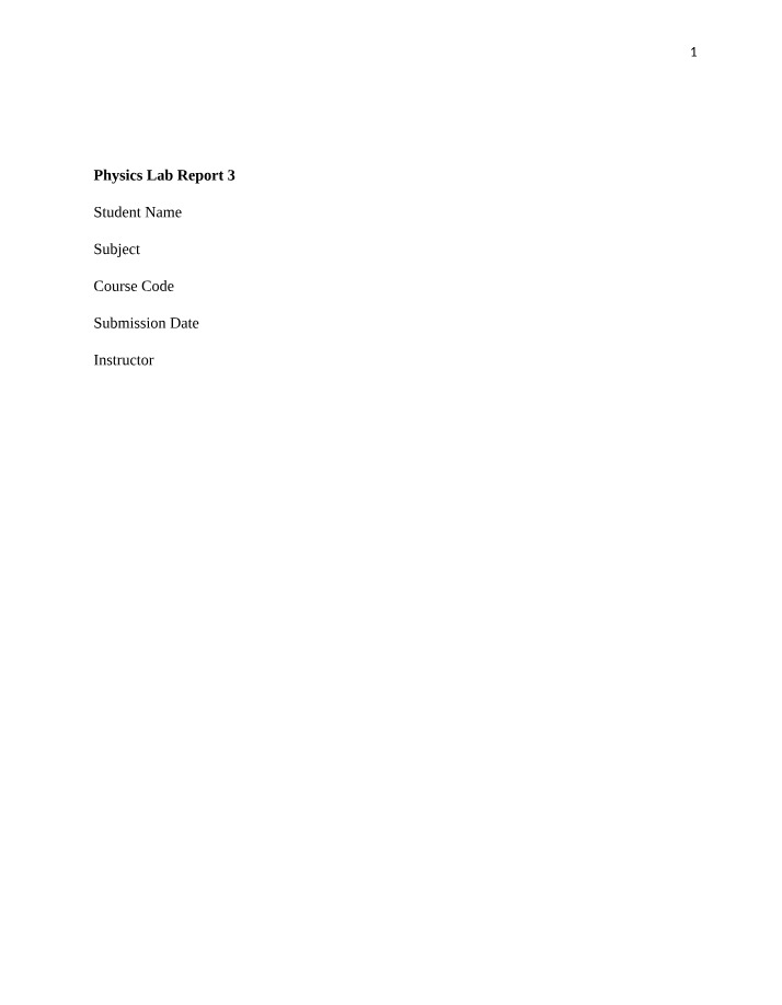 Physics Lab Report 3 - Friction