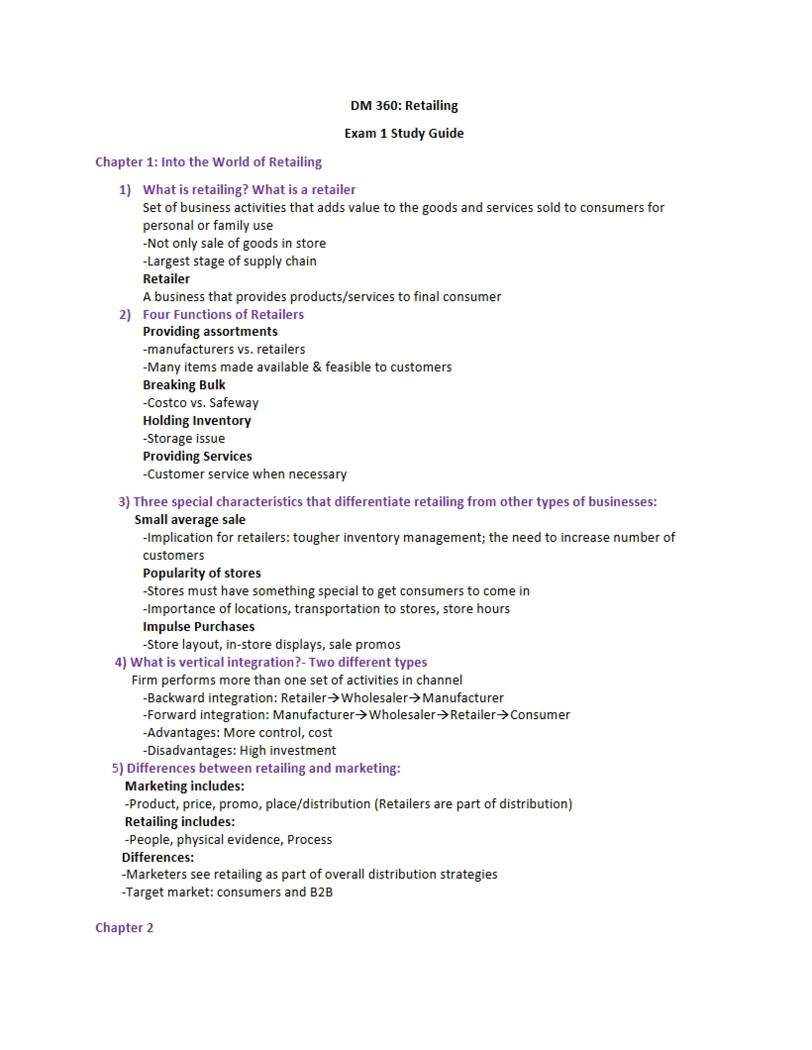 World of Retailing Chapter 1
