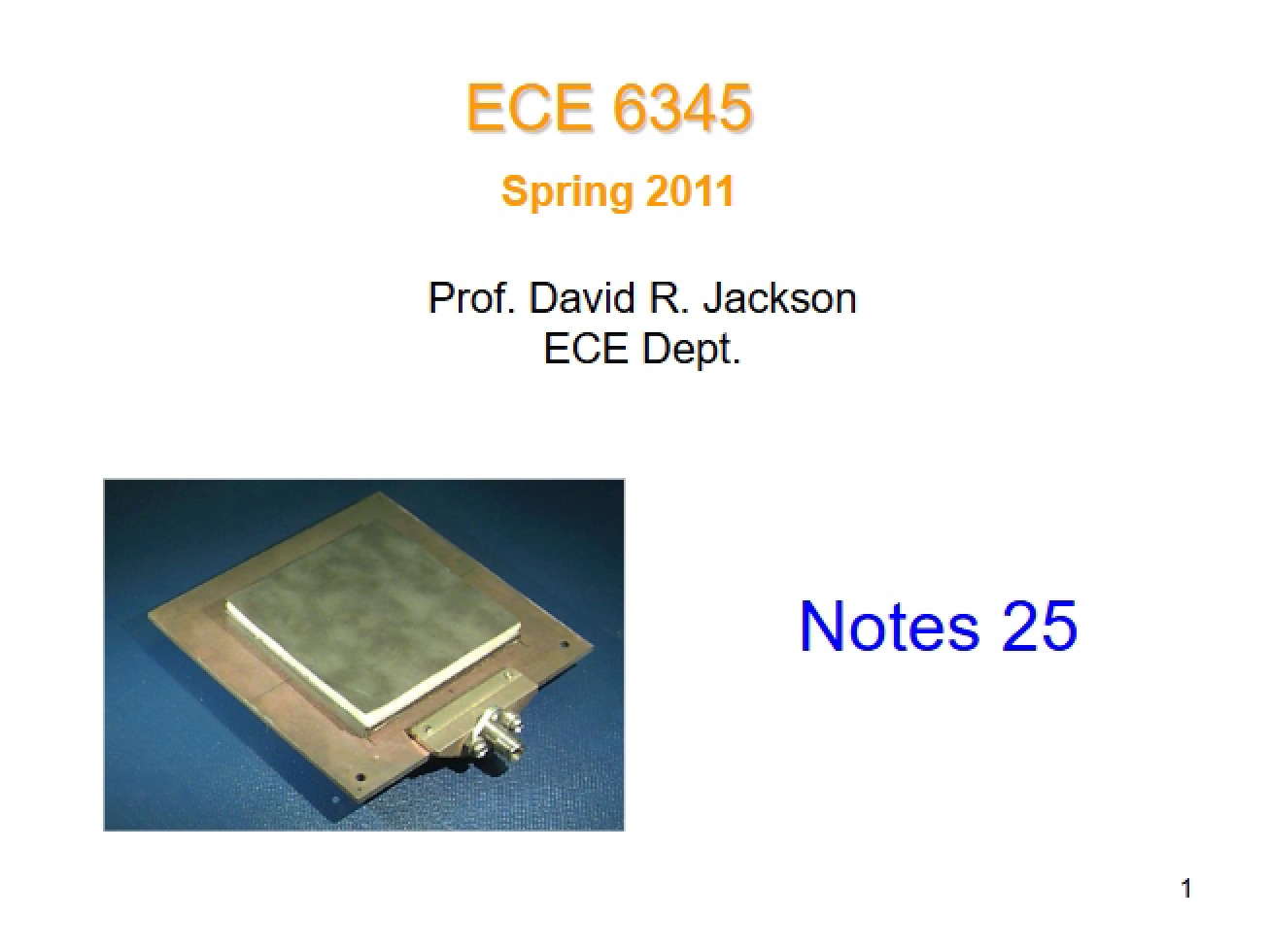 Notes 25 (Part 1)