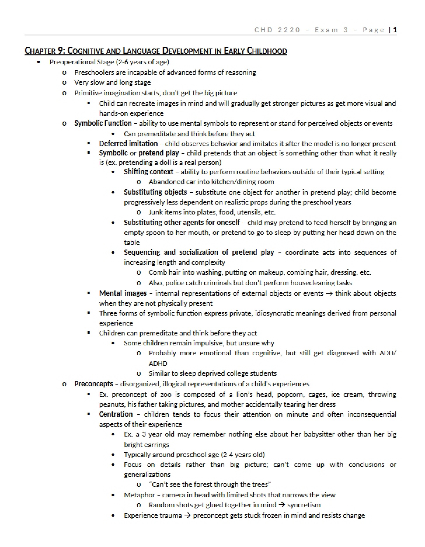 Early Childhood Language and Cognitive Development