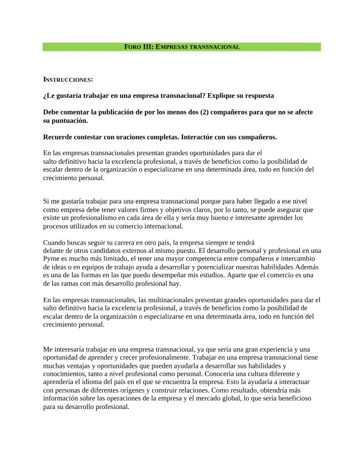 Working for a Transnational Company - Benefits and Opportunities