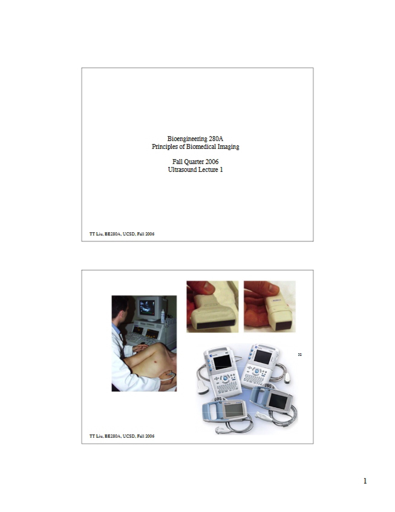 First Lecture on Ultrasound Imaging