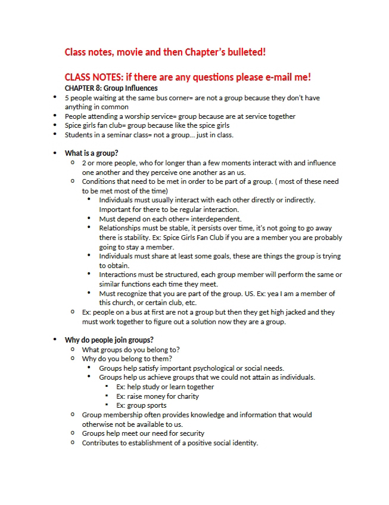 Group Dynamics Chapter 8