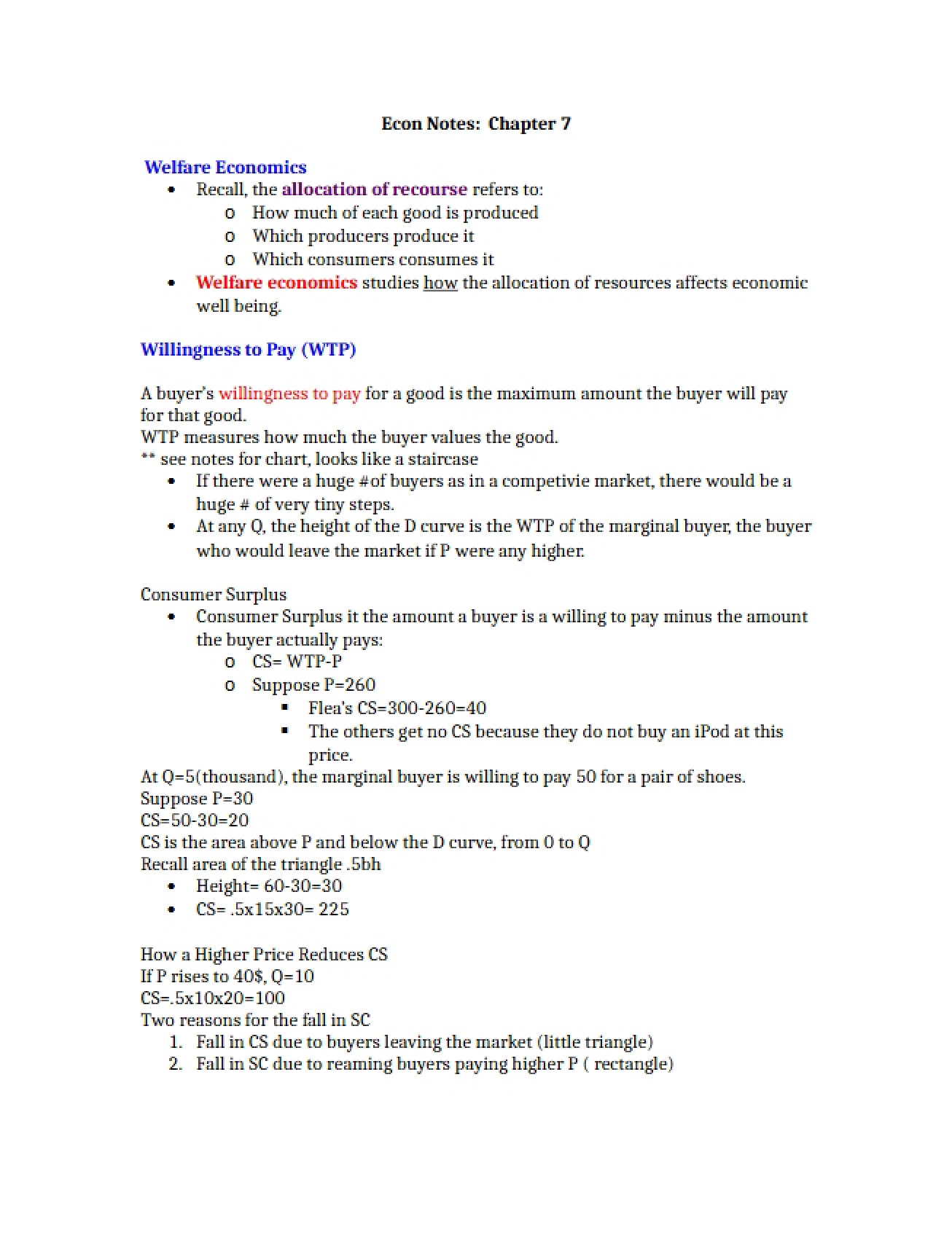 Economics Notes Chapter 7