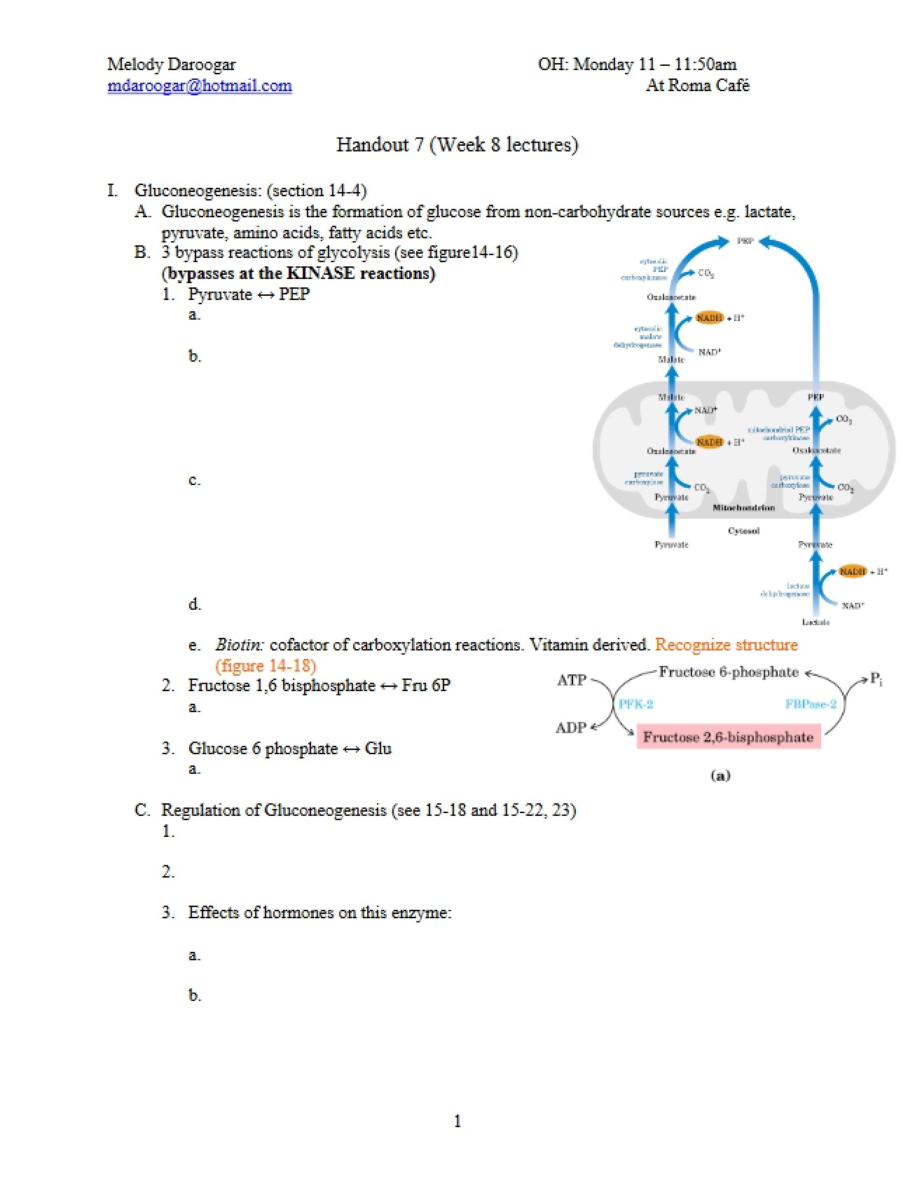 Lecture on Biochemical Metabolism