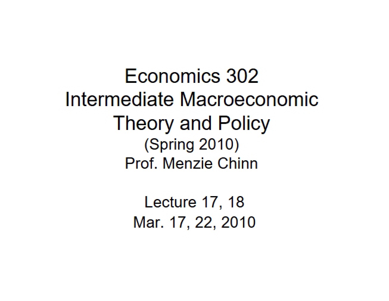 Macroeconomic Theory and Policy