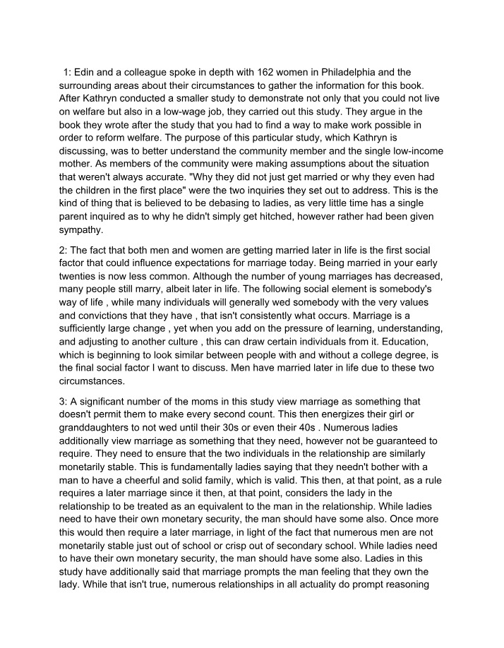 Circumstances of Single Low-Income Mothers