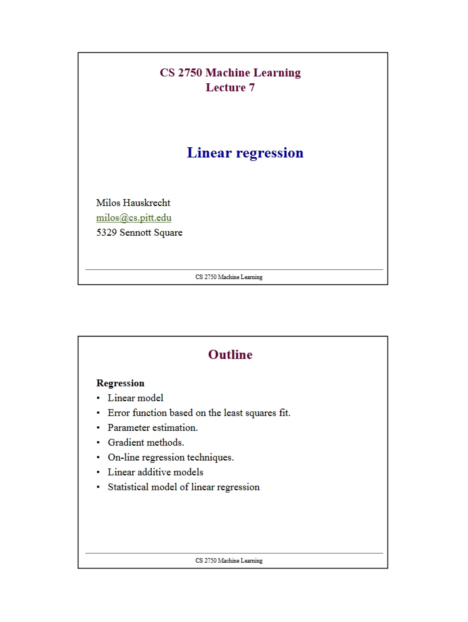 Linear Regression Techniques