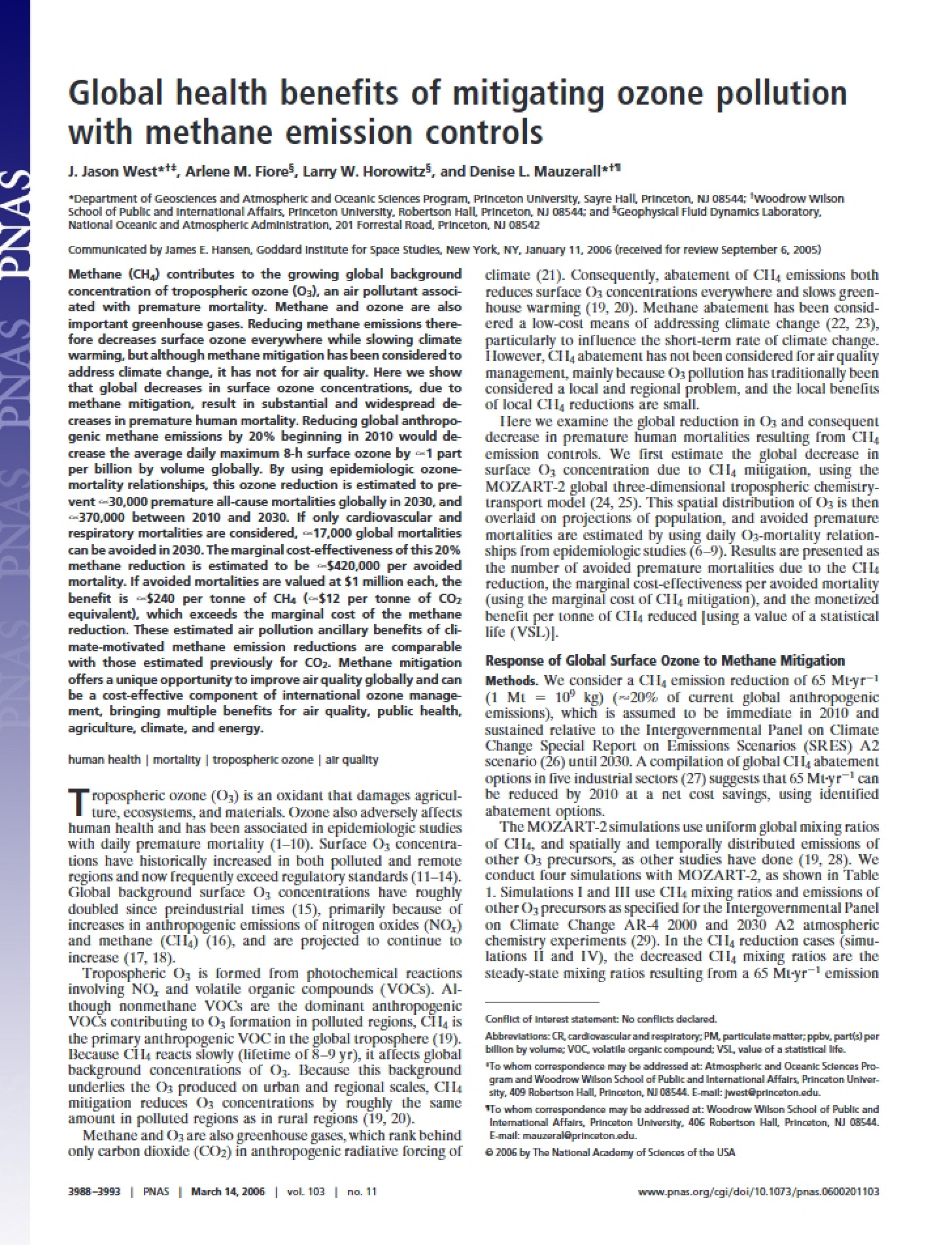 Mitigating Ozone Pollution Global Health Benefits