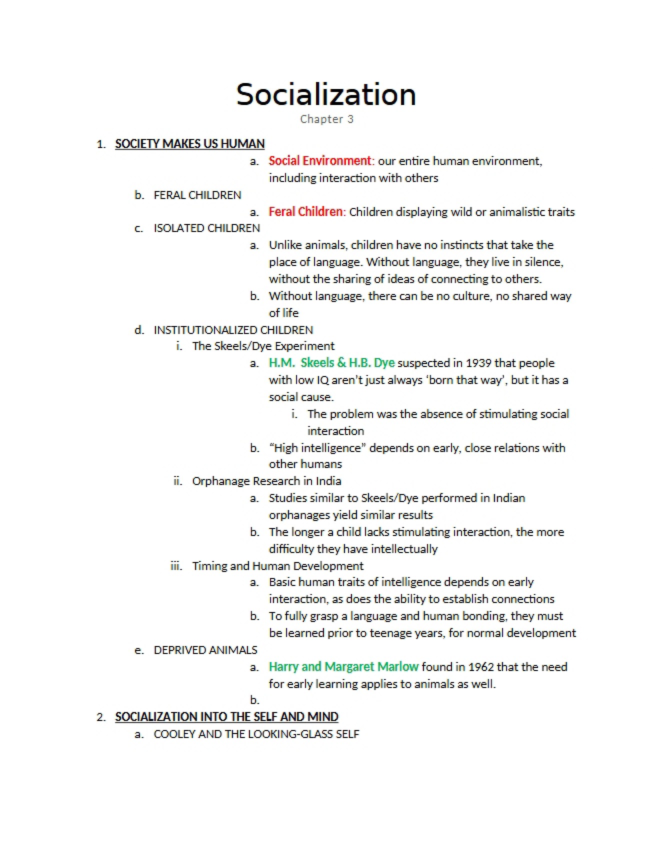 Overview of the Process of Socialization