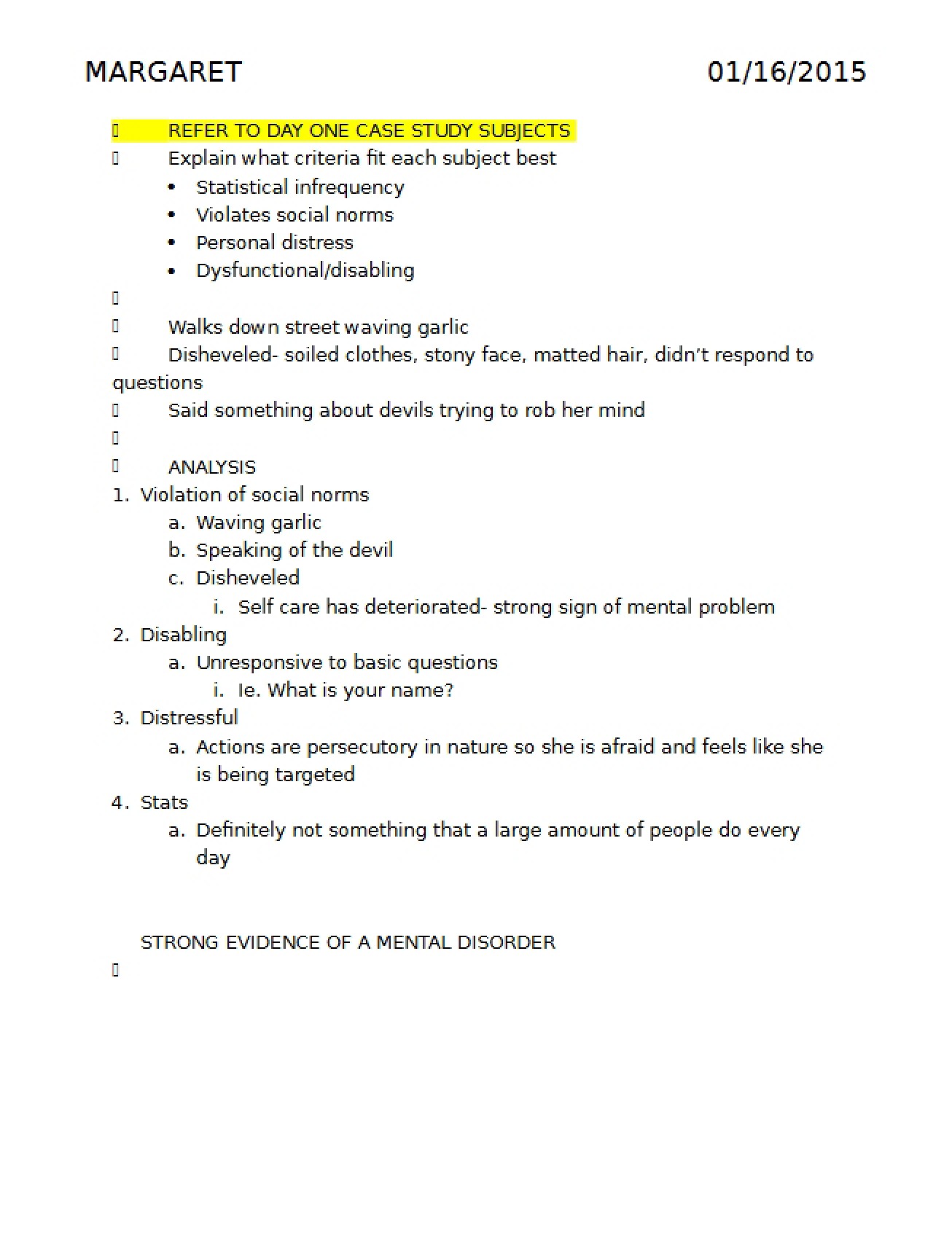 Abnormal Psychology Syllabus