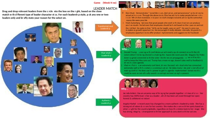 Leadership Styles - Musk, Zuckerberg, Trump, Putin, Ardern, Merkel