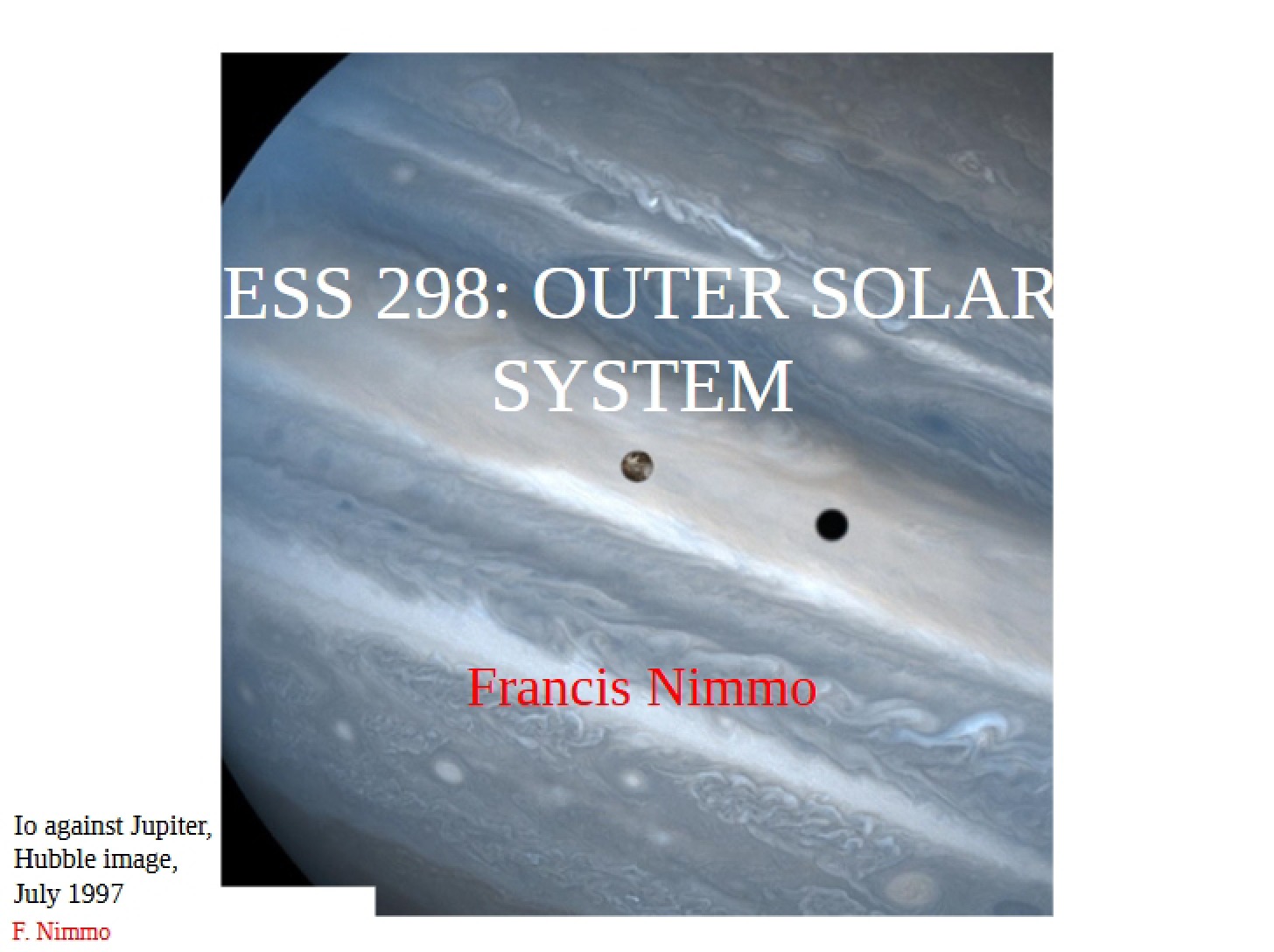 Outer Solar System (ESS 298)