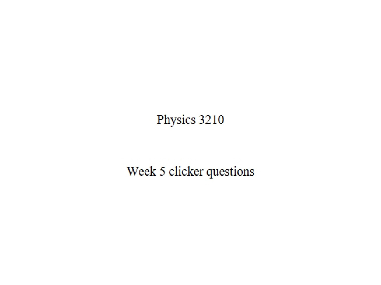 Week Five Topics