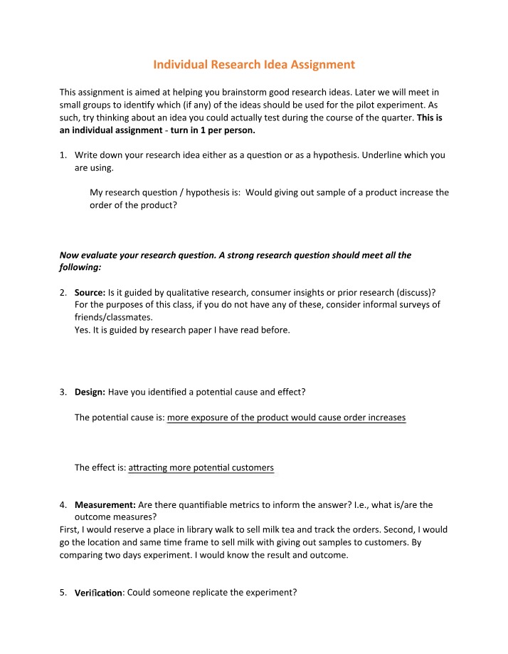Assignment - Individual Research Idea