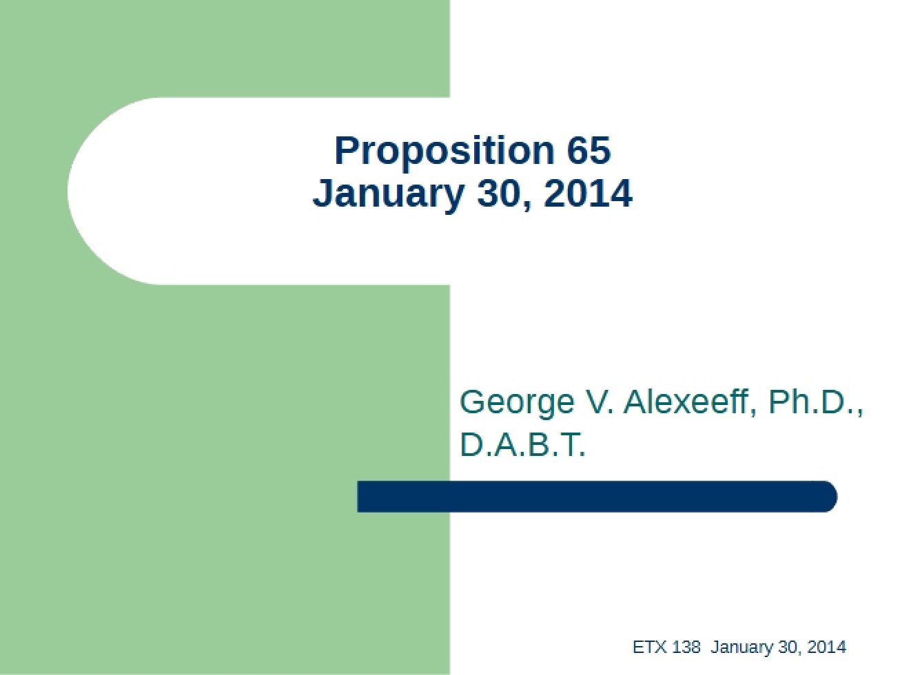 Introduction to Proposition 65 (2014)